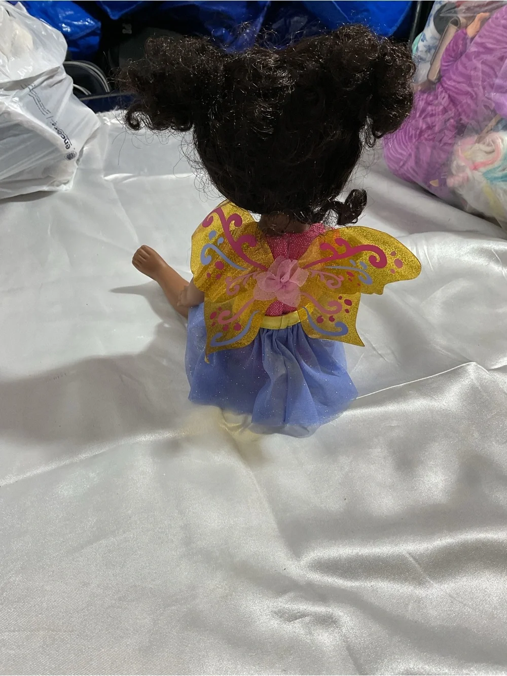 American Girl Sparkle Fairy Doll in Pink Top, Purple Skirt, Yellow Wings